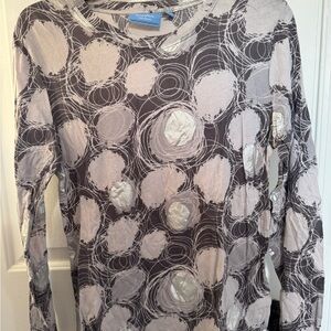 Simply Vera Vera Wang Metallic Circle Long Sleeve Top